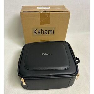 Travel Vanity Kahami‎ Womens OS Black LED Mirror Adjustable Divider Makeup Case